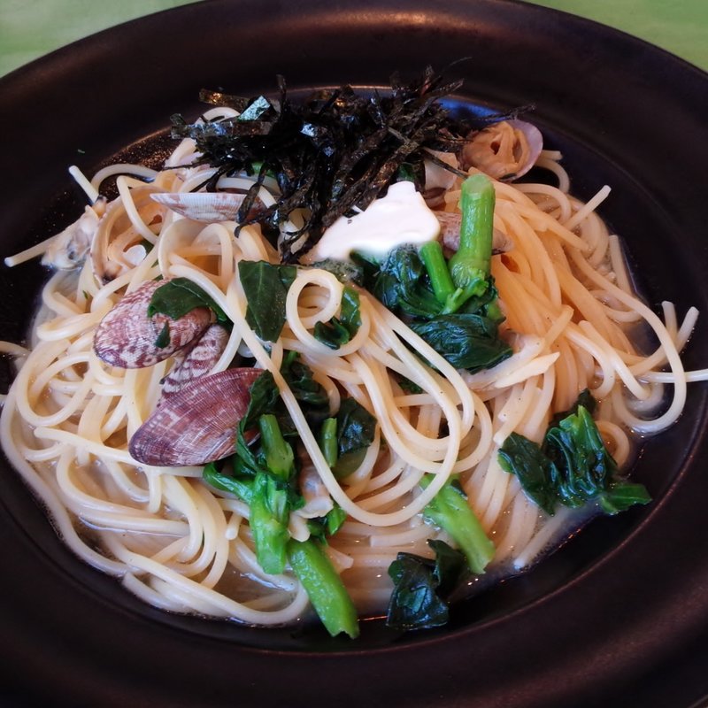 菜の花とあさりの和風バターソース(ピエトロ国立店)