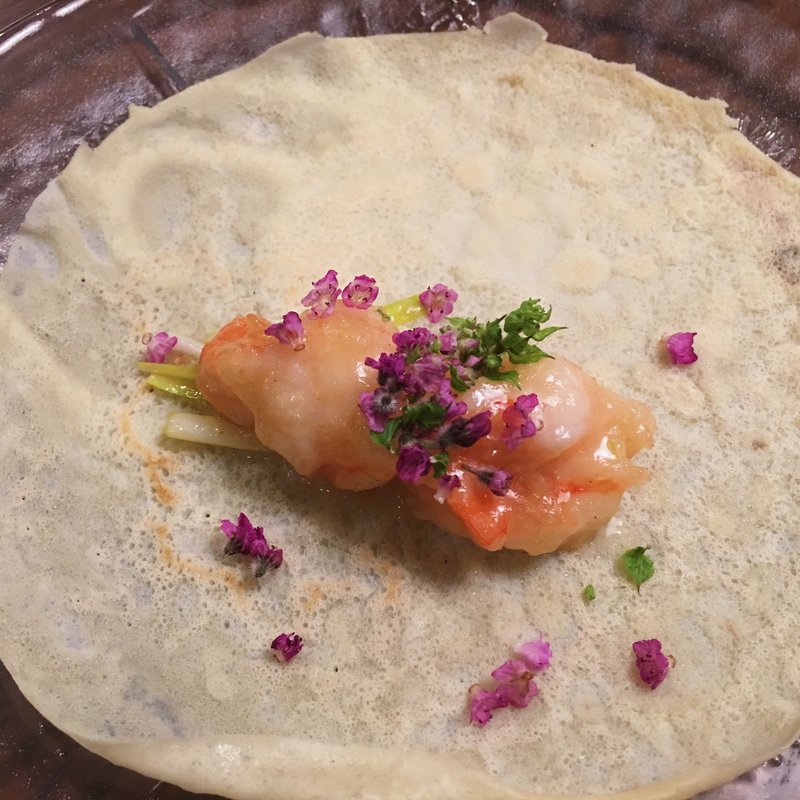 海老と小紫蘇のクレープ(中国料理MASUKI)