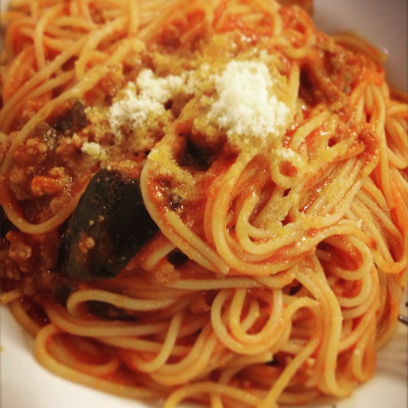 挽き肉と揚げナスのトマトソース(イタリア大衆食堂 堂島グラッチェ 南森町店)