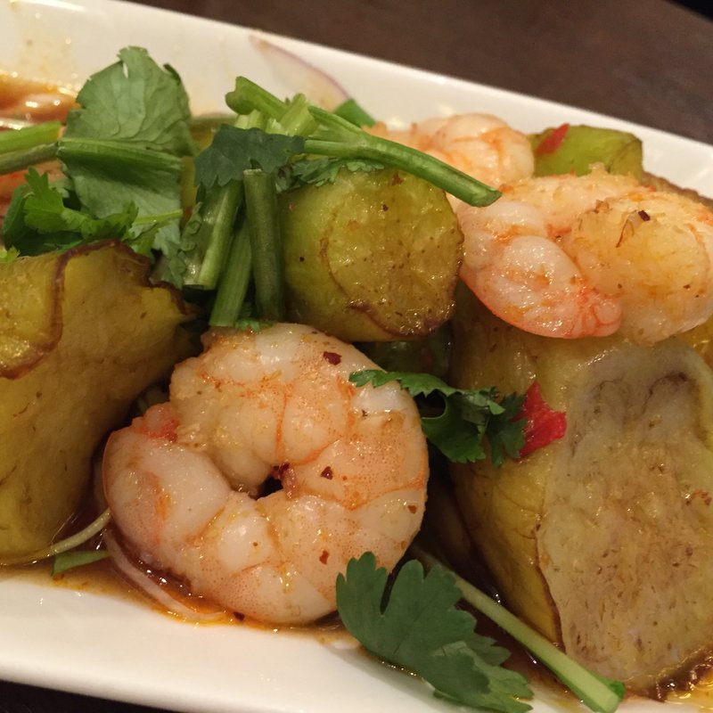 海老とナスの甘味噌炒め(タイ屋台 ラオラオ )