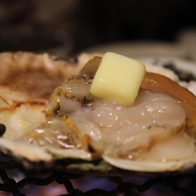 ホタテ殻焼き(三田魚介センター)