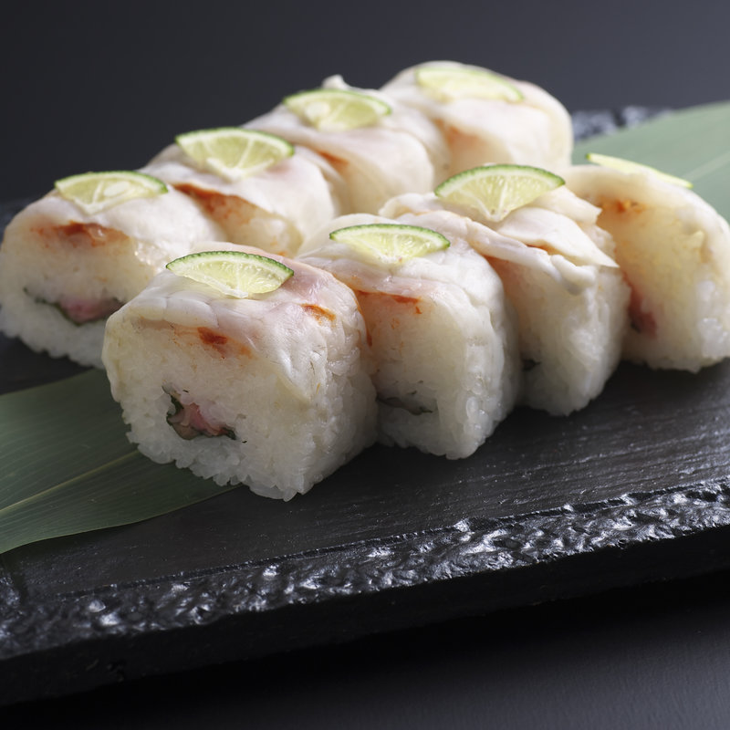 河豚の押し寿司(焼ふぐ 優ふく 東心斎橋)