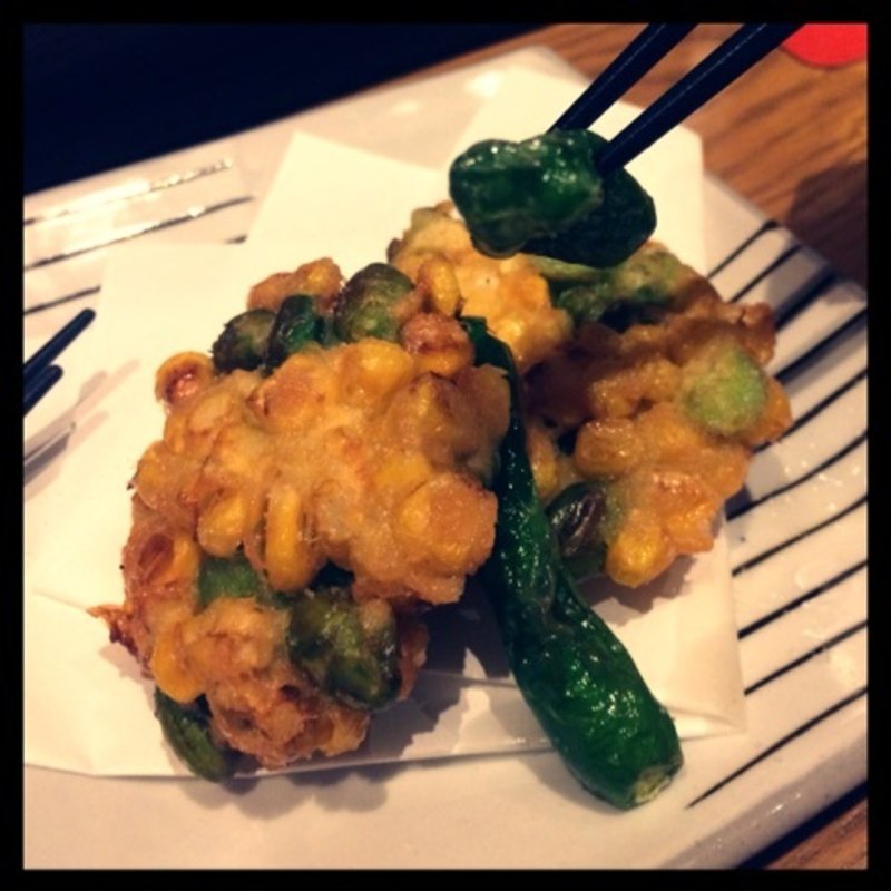 トウモロコシと枝豆のかき揚げ(青二才 （アオニサイ）)