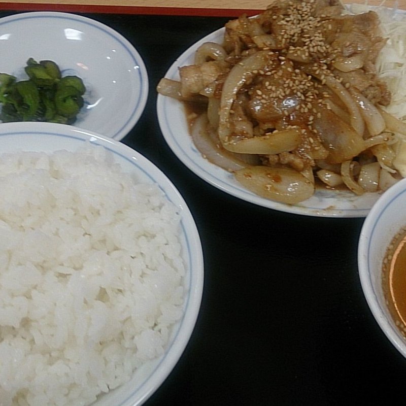 豚の生姜焼き定食(哲麺屋 高円寺本店)