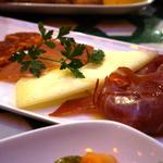 A platter of Serrano ham, aged Iberico chorizo, Lomo & Manchego cheese(Cafe Andaluz)