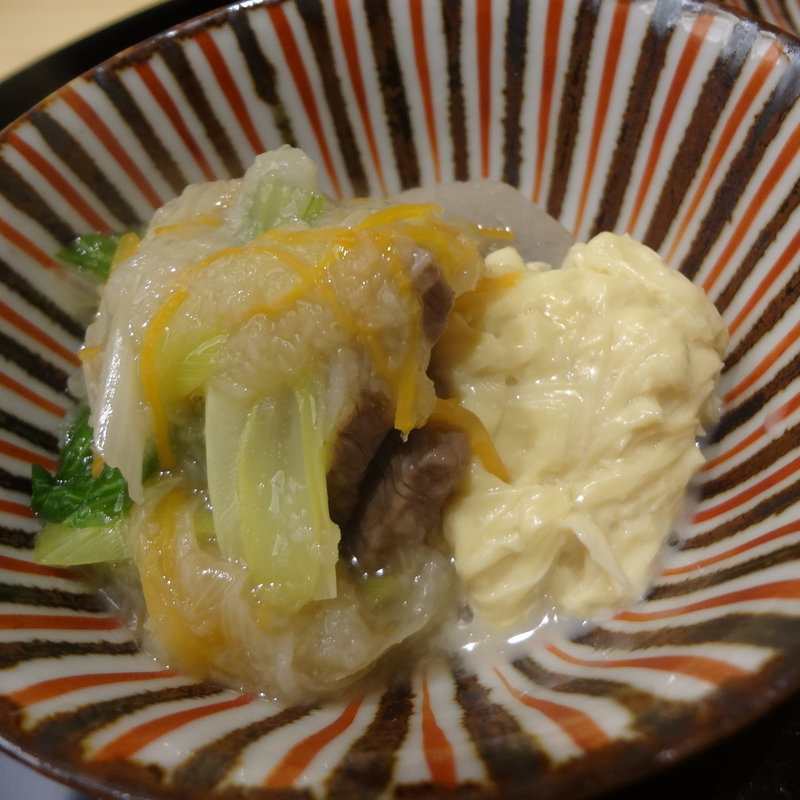 湯葉と牛肉のみぞれ餡かけ(さゝ木)