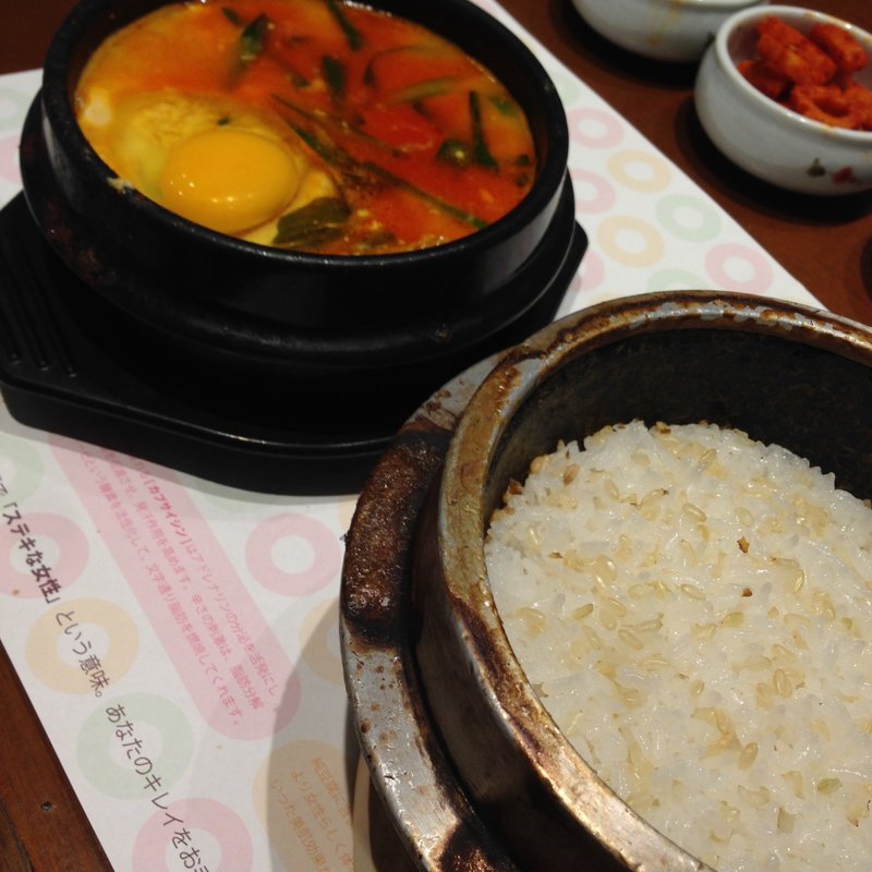 豚キムチスンドゥブAセット(korean cafe dining dammiなんばパークス店)