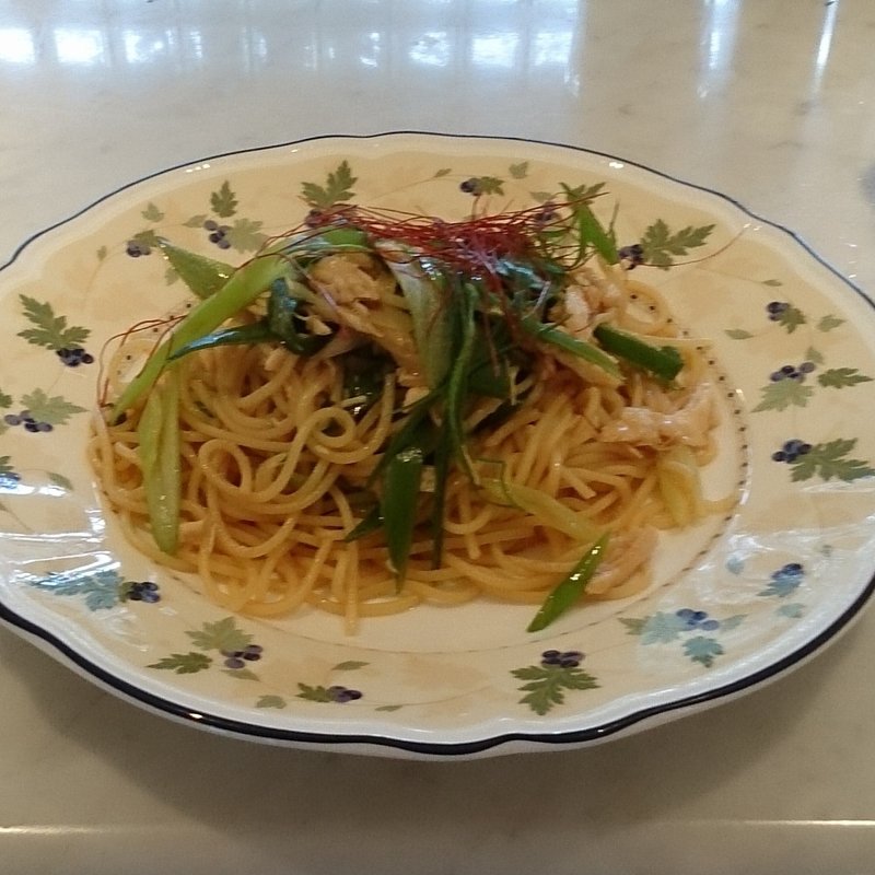 九条ねぎと蒸し鶏の和風パスタ(京都大学 生活協同組合カフェレストラン・カンフォーラ)