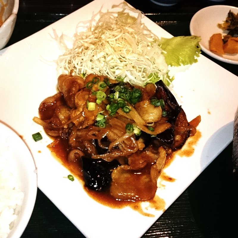 ピリ辛茄子味噌炒め定食(あんざ 天神店 )