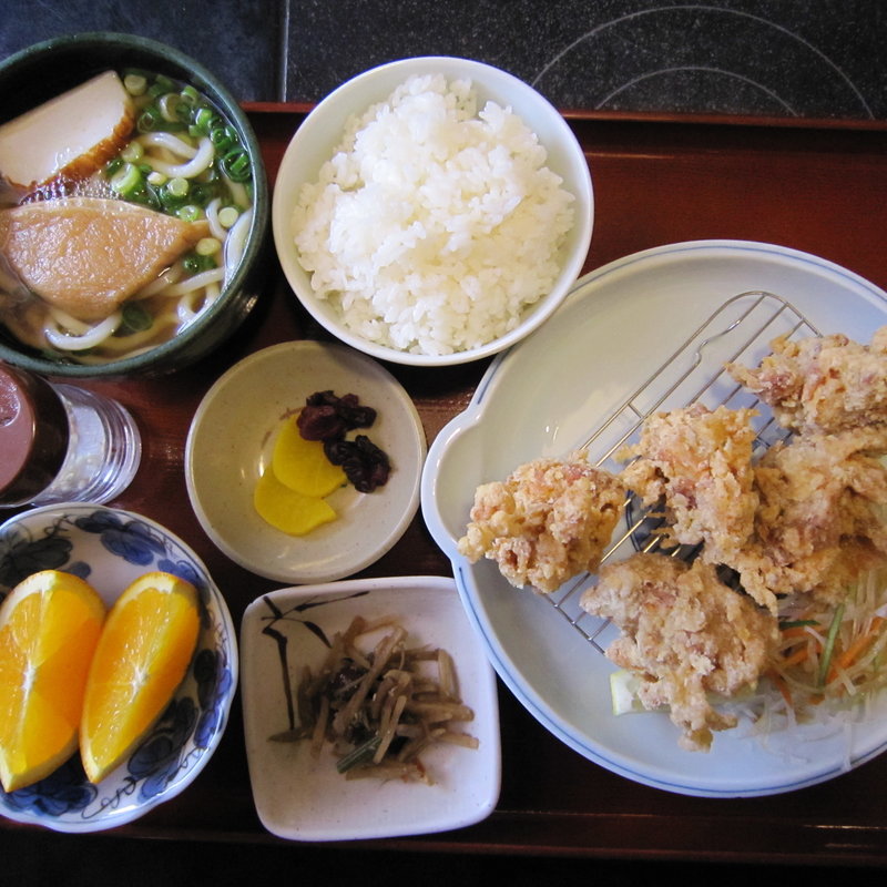 からあげ定食（うどん）(そば処吉まん)