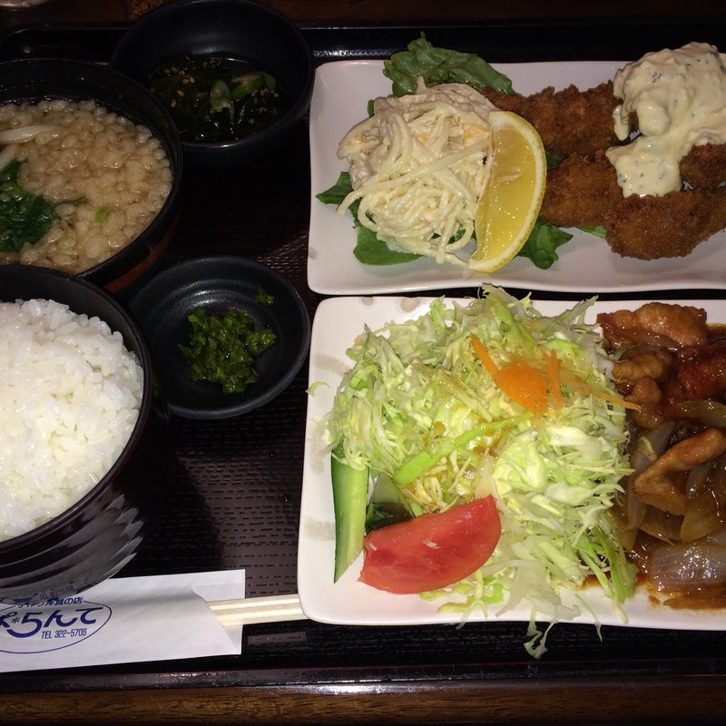 チキン南蛮&豚生姜焼き定食(ぱ・らんて)