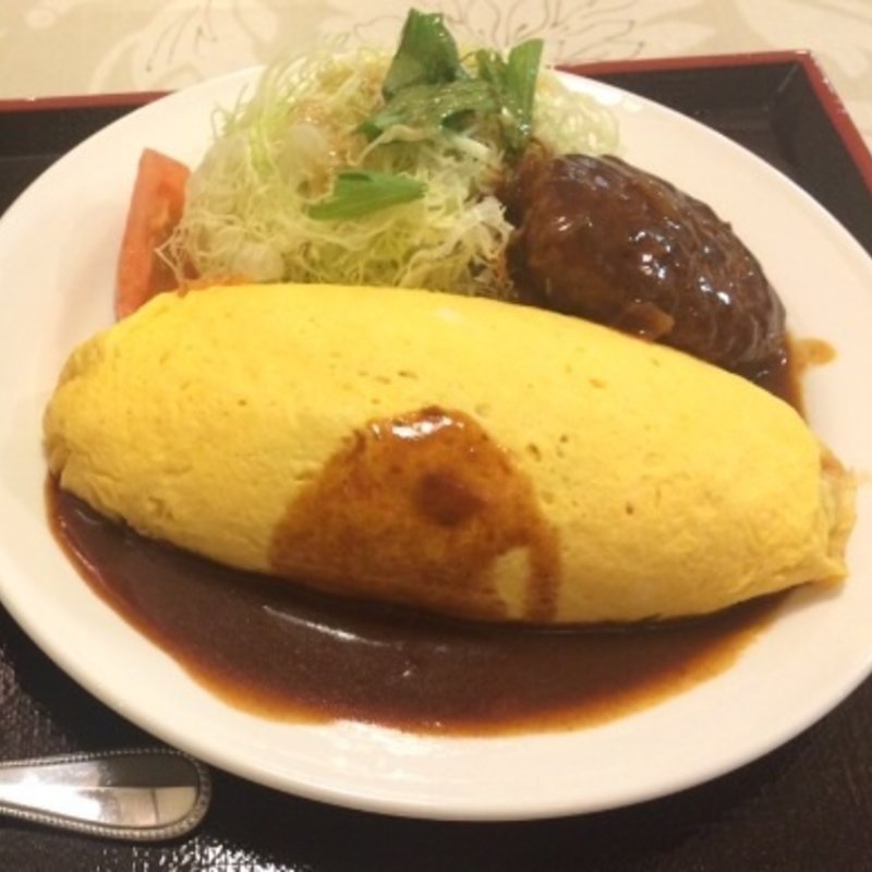 特製デミソースオムライス&ハンバーグ(グリル ロン)