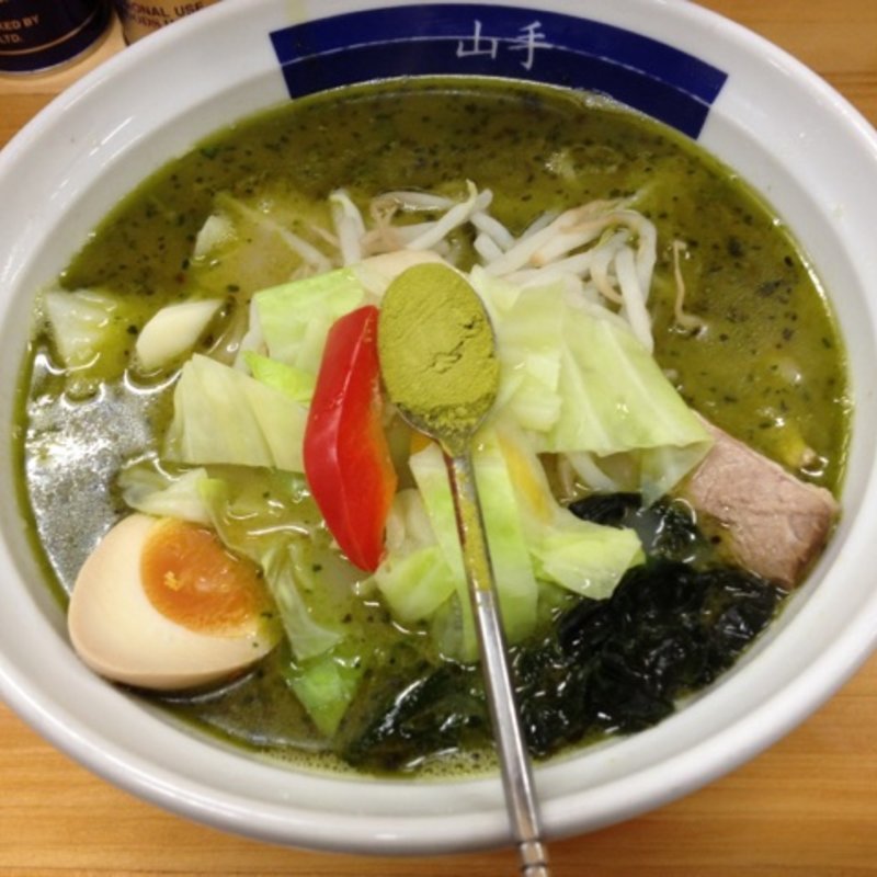 みどりラーメン(みどり増し、サービスデーで味玉付き)(山手ラーメン本郷　安庵 )