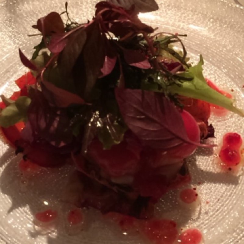 コースで・・フレッシュオマール海老＆トレビスのグリエ(Q.E.D.CLUB)