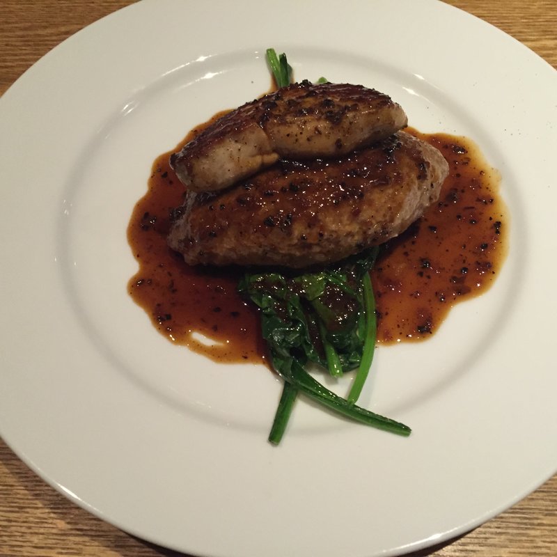 手作りハンバーグ　フォアグラのせトリュフソース(鉄板ビストロ★アカホシ （鉄板BISTRO★Akahoshi）)