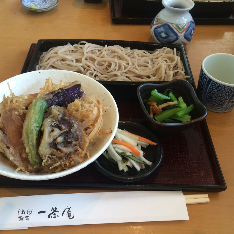 ランチ　天丼とそば(鎌倉 一茶庵 丸山)