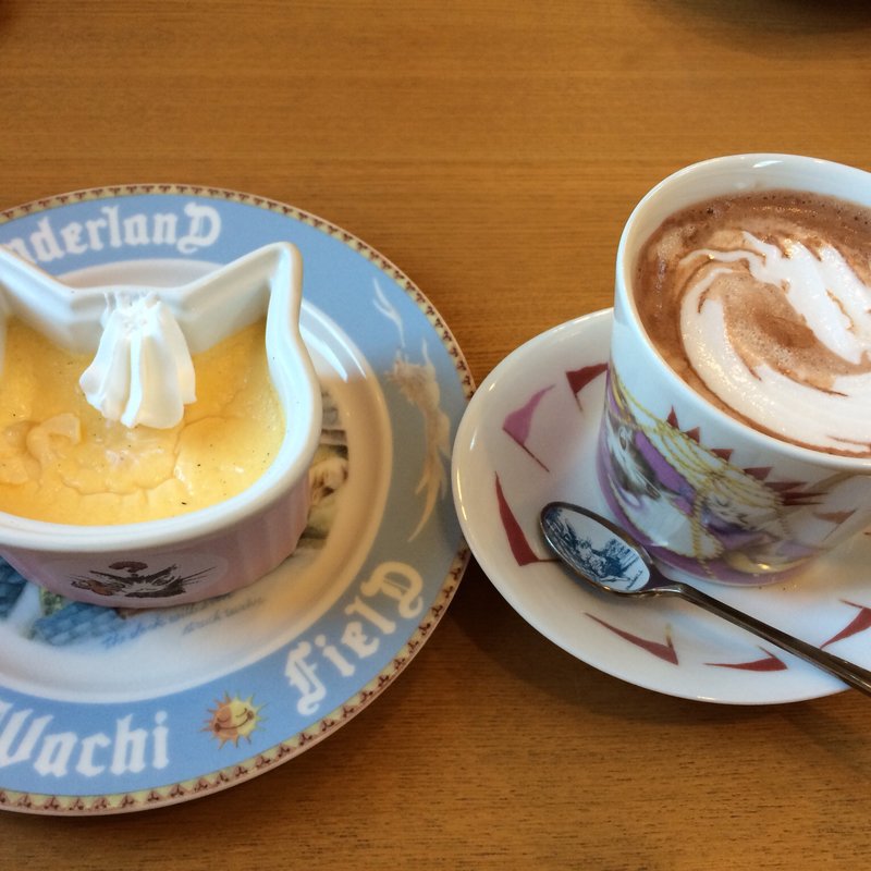 ダヤン型ココットのプリン＆ホットココアセット(ダヤンカフェ )