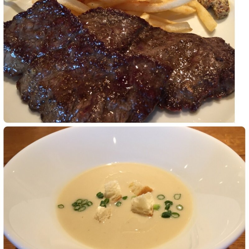 サーロインステーキとフライドポテト(ビストロ　アルブル （Arbre）)