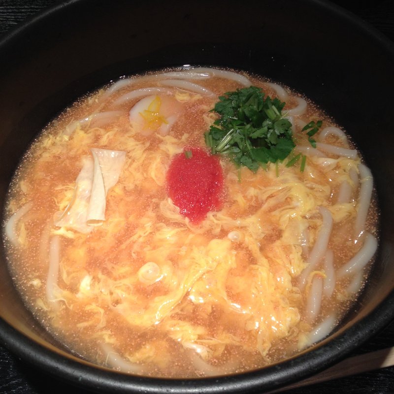 博多明太子のあんかけ玉子とじのおうどん(麺匠の心つくし つるとんたん 新宿店)