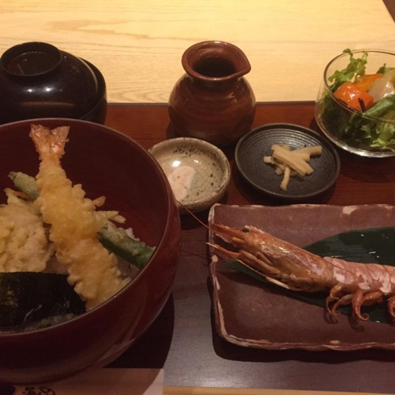 大海老と鳴門蓮根の天丼(海老れんこん)