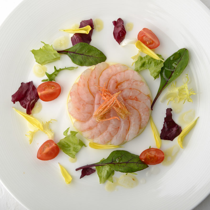 甘エビのカルパッチョ(銀座フレンチ＆ワインバー地球星)