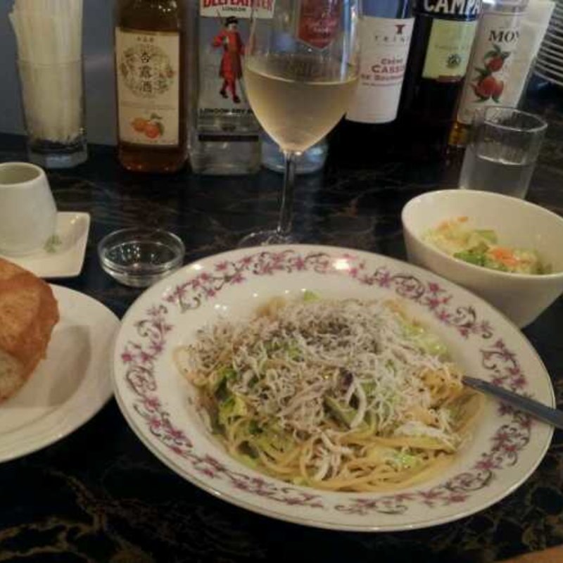 キャベツとじゃこのパスタ(ディモルフォセカ)