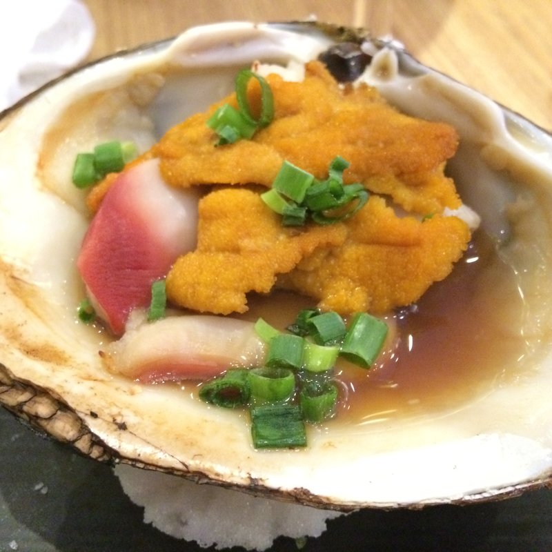 北寄貝ウニ焼き(リブハウスオーシャンハウス)