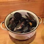 国産ムール貝の白ワイン蒸し (ビストロ オオカミ)