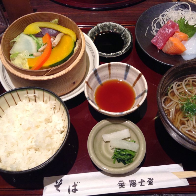 季節の蒸料理とお造りのセット(冨士屋 天王寺MIOプラザ館店)