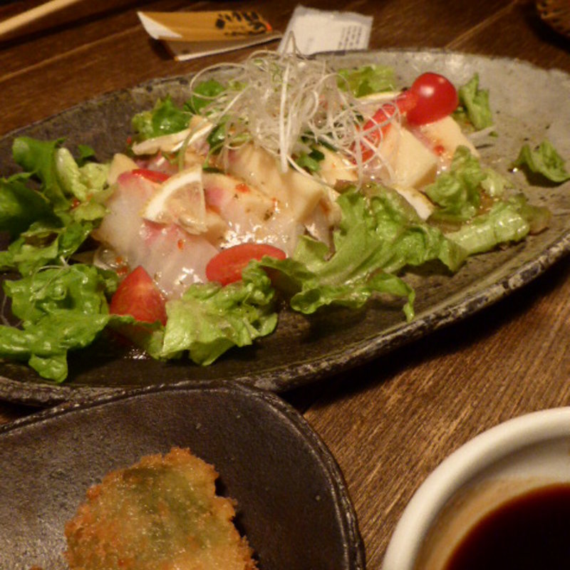 桜鯛と筍のカルパッチョ(ほっとけや 西院店 )