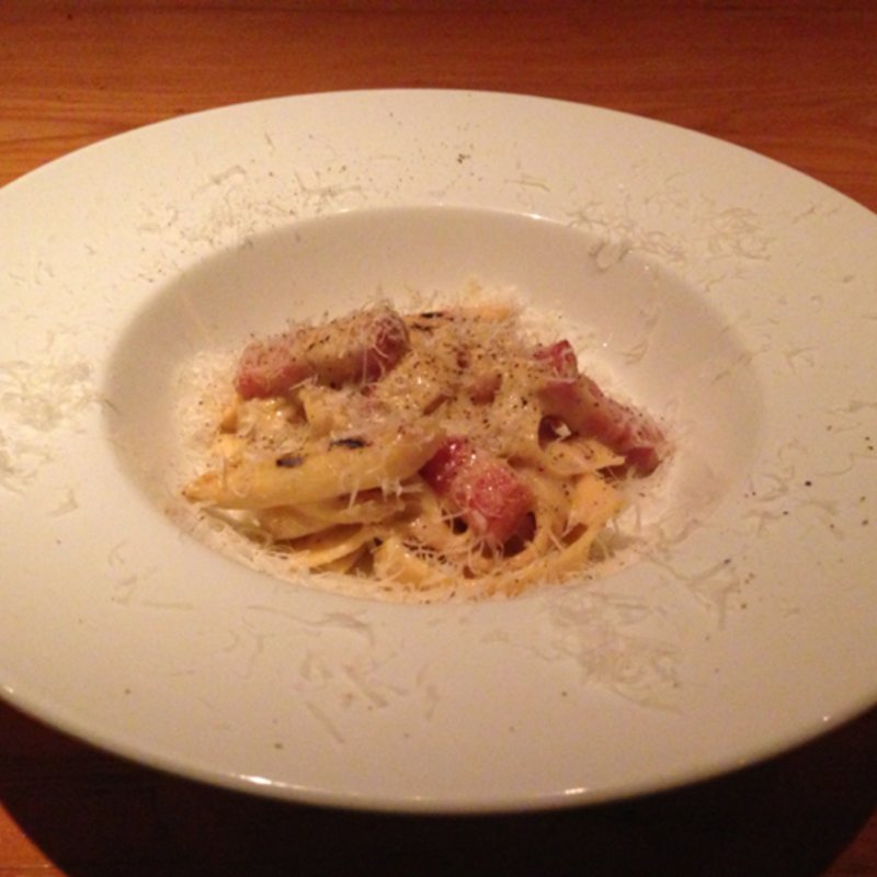 ベーコンとホワイトアスパラのカルボナーラ トリュフ風味(コードネーム　ミクソロジー)