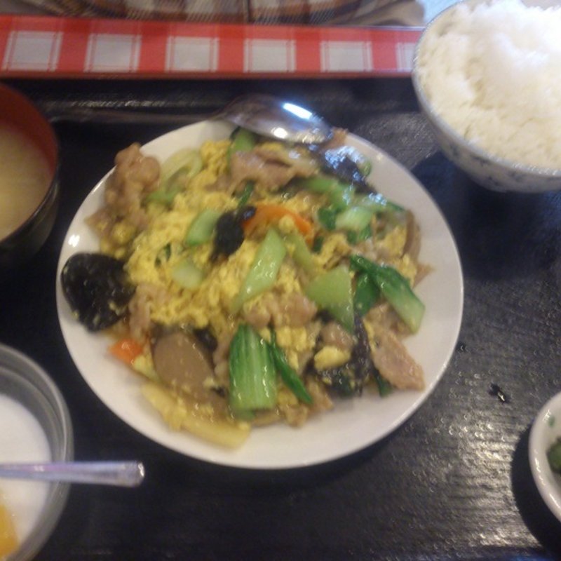 豚肉ときくらげ卵炒めランチ(富貴)