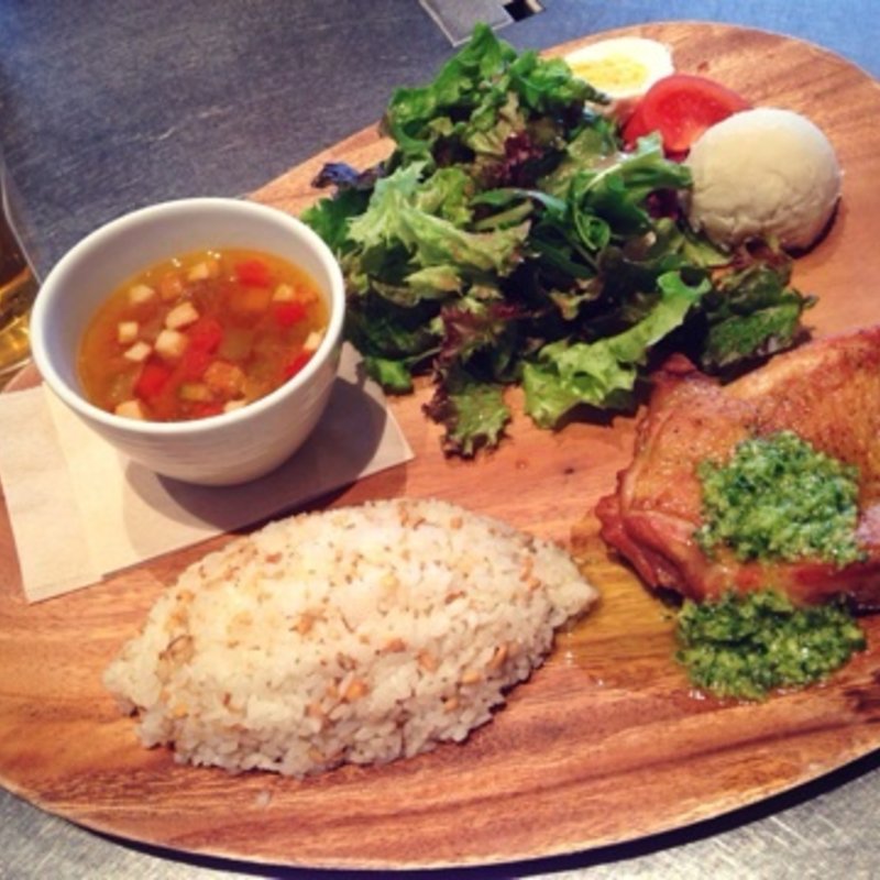 チキンソテー、分葱と生姜ソース(茶-cafe)