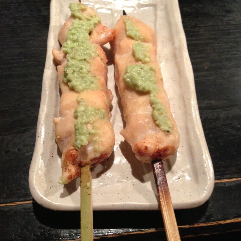 備長炭火串 ささみ（わさび）(伝兵衛)