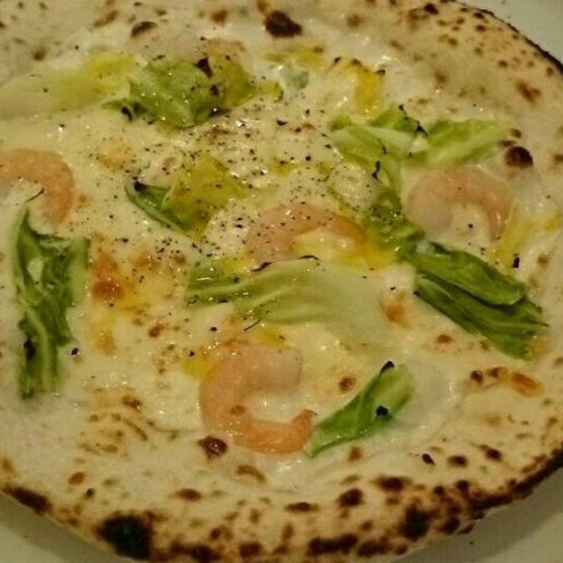 小エビと春キャベツのクリームソースピザ(バベーネ　フォルテワジマ店)