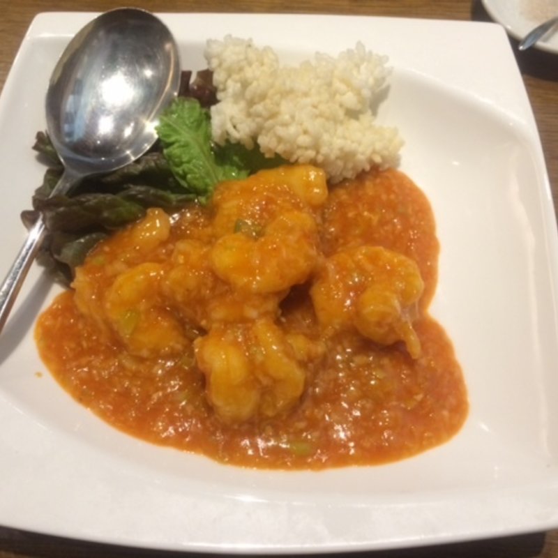 海老のチリソース煮(中国海鮮酒家 李白)