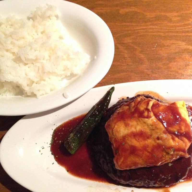 自家製ハンバーグステーキセット(グリルバールミツ　MITSU本店)