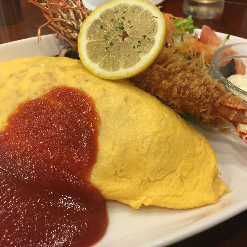 オムライス&海老フライ(たいめいけん)