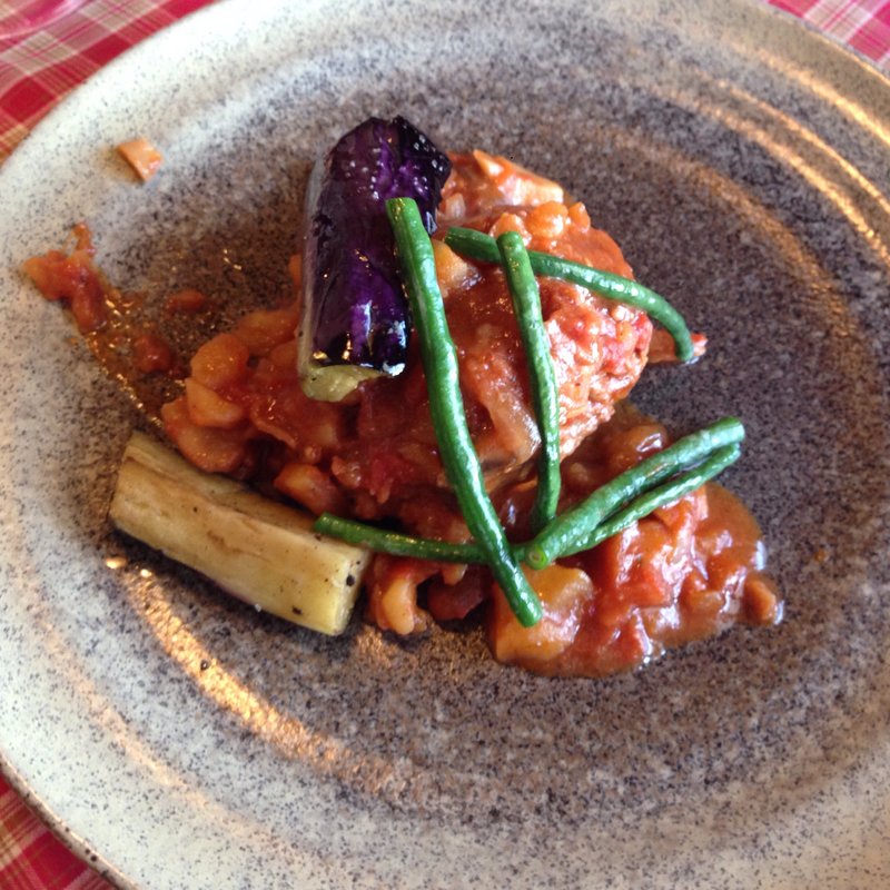 Aランチ 和牛入りハンバーグ トマトソース煮込み(ママン)