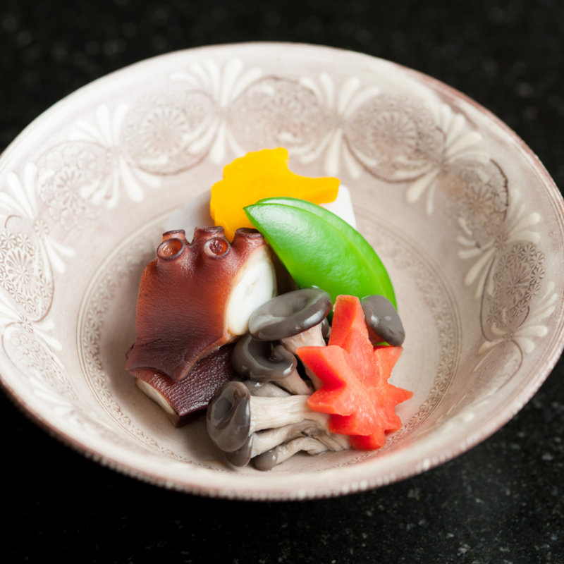 タコとキノコの煮付け(満る川)