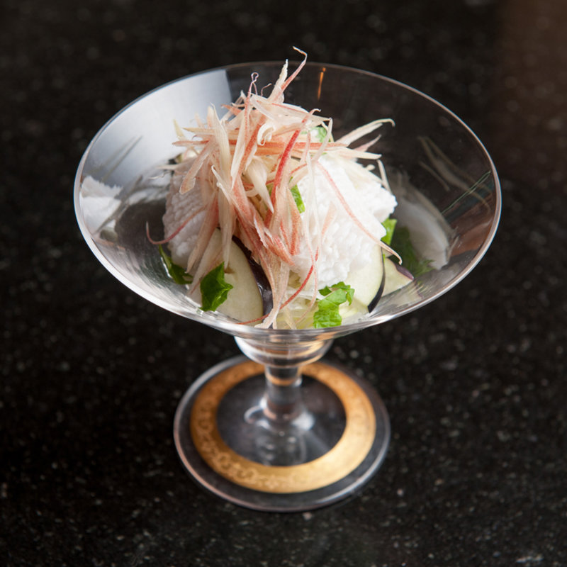 真鯛と茄子のカクテル(満る川)