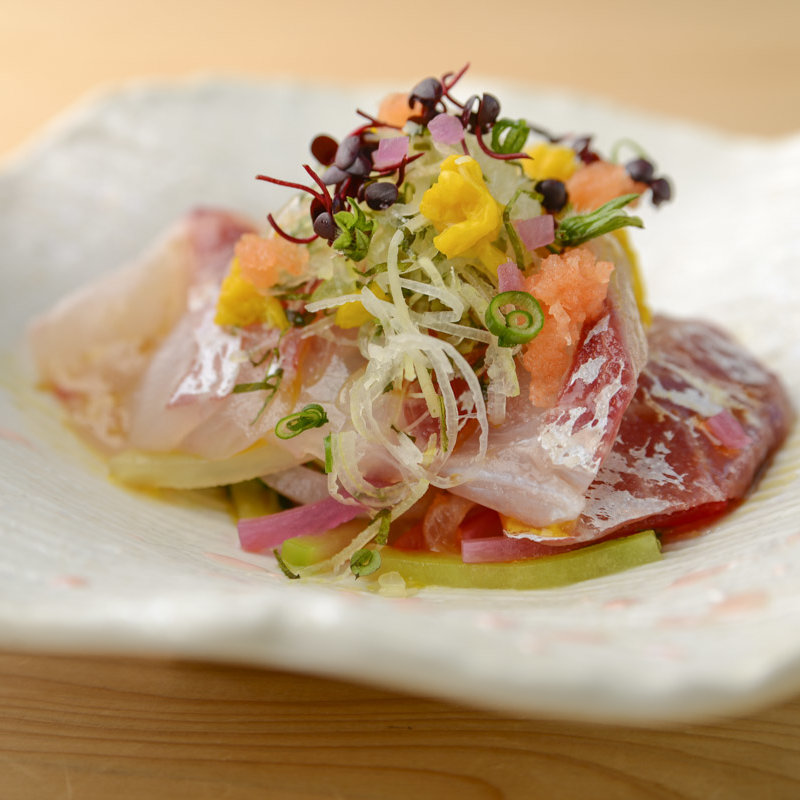 カンパチのカルパッチョ(青山杏亭)