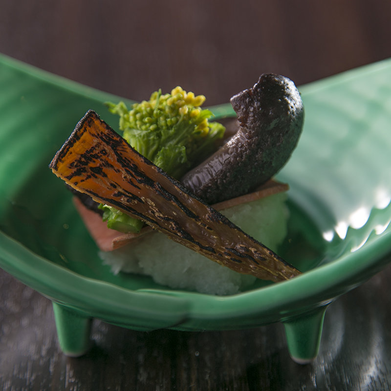 グリル野菜のにぎり(日本料理 ゆるり 西中洲)