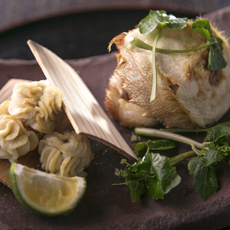 毛ガニの蒸し焼き(日本料理 ゆるり 西中洲)