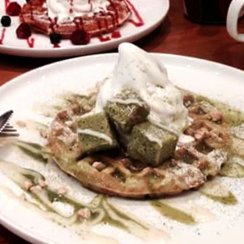 抹茶のワッフル(カフェ ソケリ)