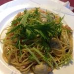 牡蠣と水菜のクリームパスタ(シームーン )