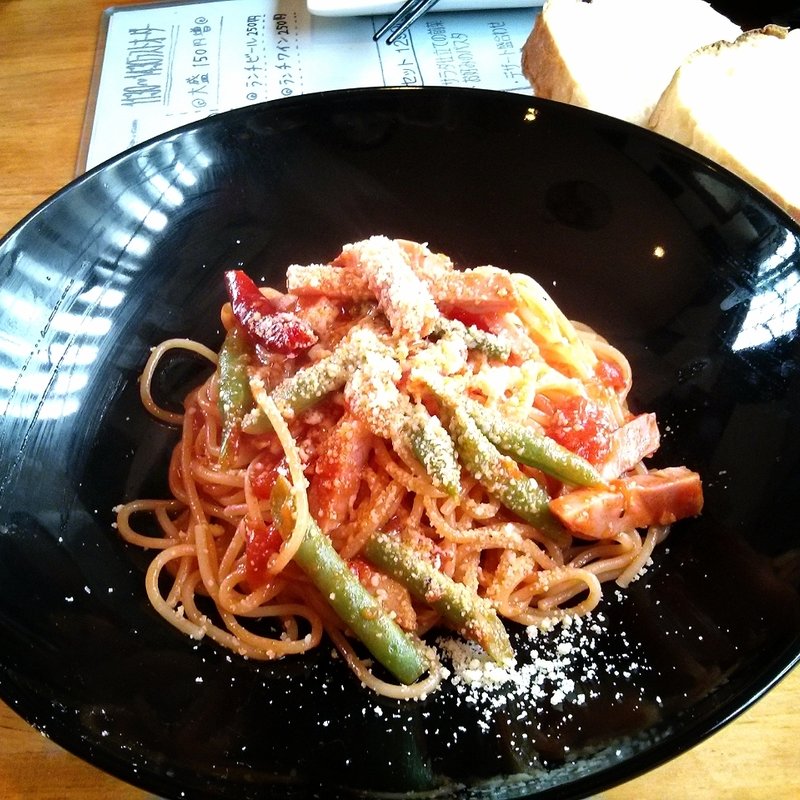 インゲンとベーコンアラビアータ(イタリアンkuro)