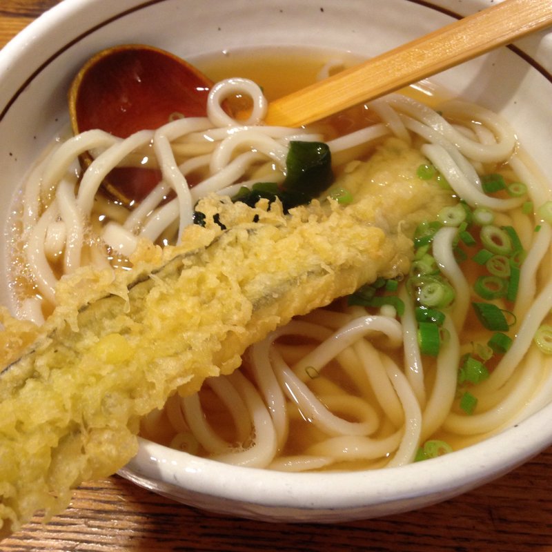 あなご天うどん(硯家 本店)