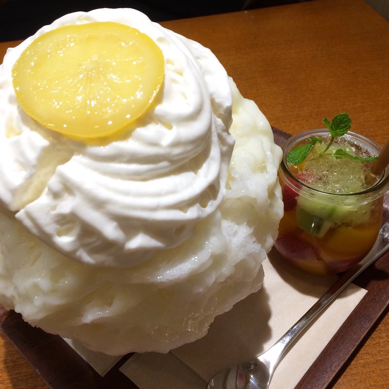 春のフルーツポンチジュレ＆レモンレアチーズエスプーマ(銀座のジンジャー 銀座本店)