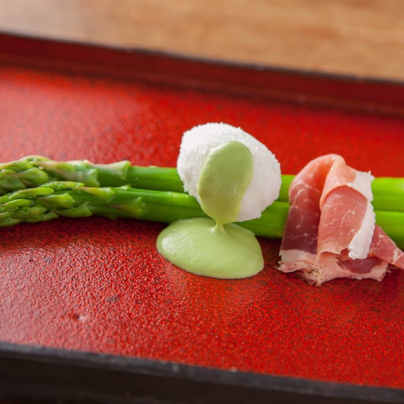 生ハムとアスパラ(春秋ユラリ 恵比寿 （しゅんじゅうゆらり）)